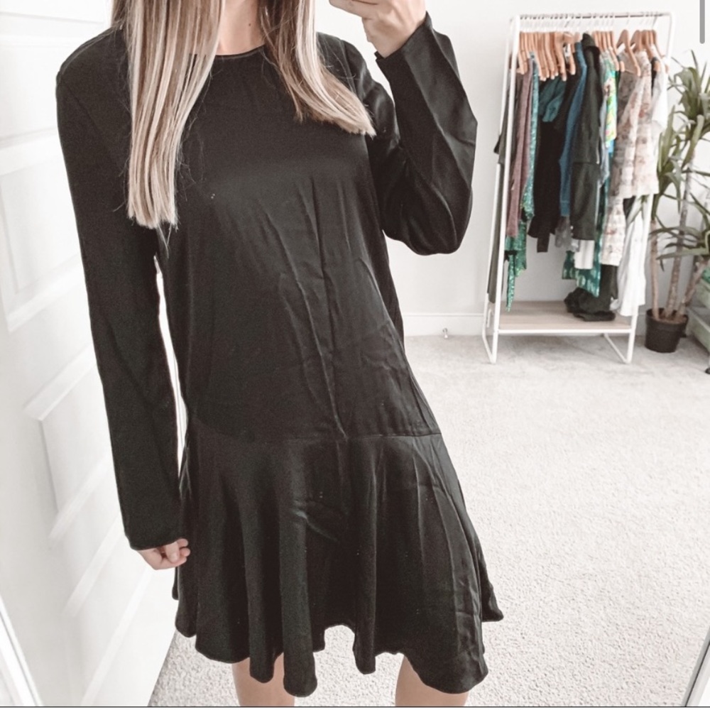 Zimmermann Black Long-Sleeve Mini Dress